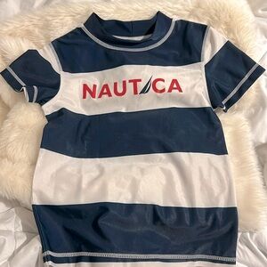 Nautica Swim Top size m 5/6 kids Rash-guard Swimwear NWOT